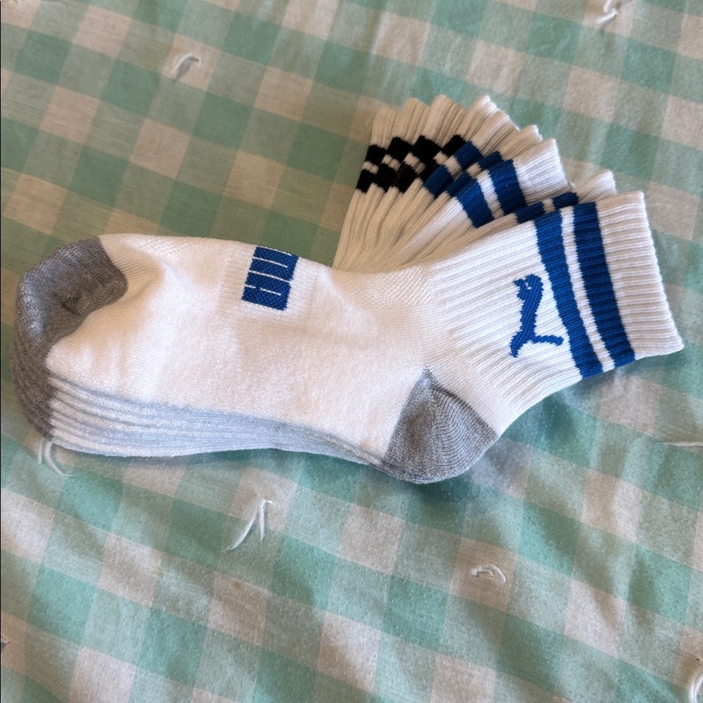 Puma White and Blue Athletic Socks